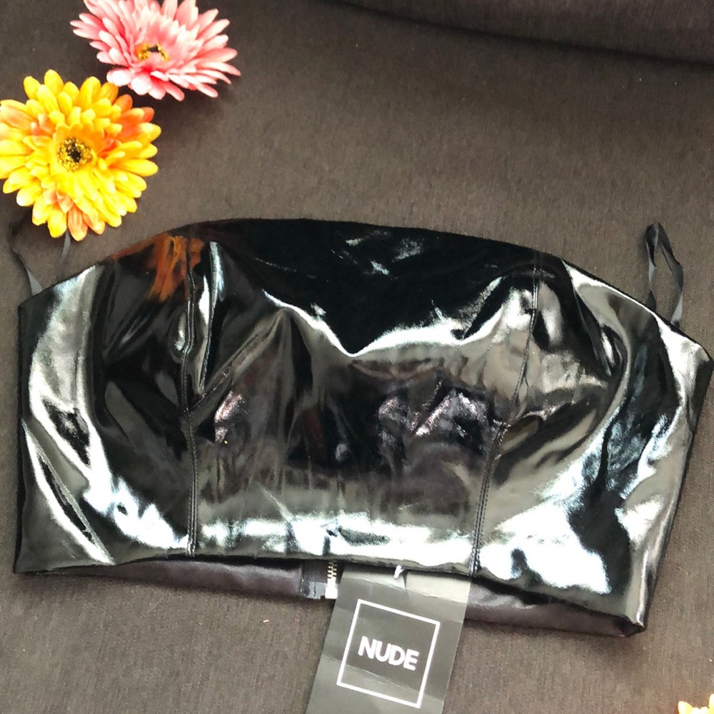 NUDE black latex bralette